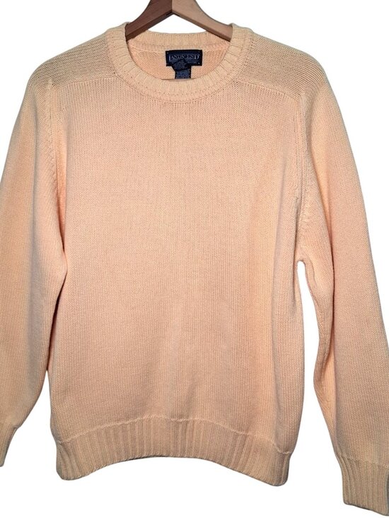 Lands' End Sweaters - Lands End Sweater Women Medium Yellow Crewneck Pullover Classic Cotton USA